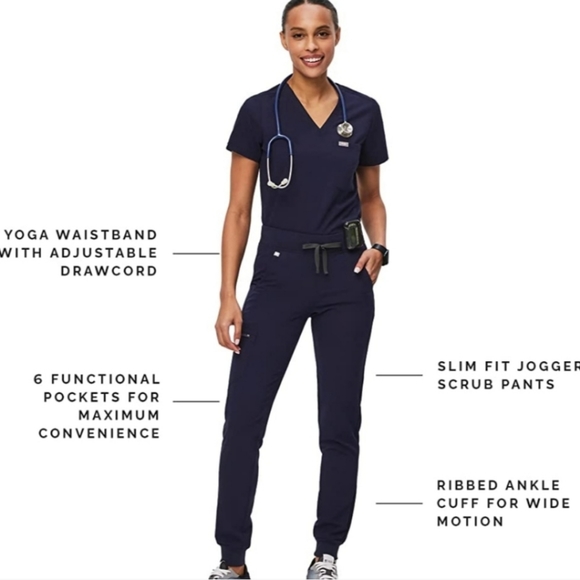 Figs Navy Zamora Jogger Scrub Pants NWT - Picture 6 of 10